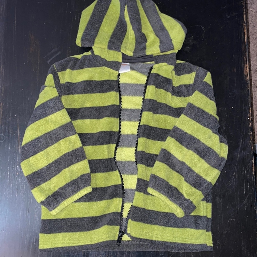 Green and black striped boys jacket